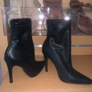 Black Faux Leather Boots